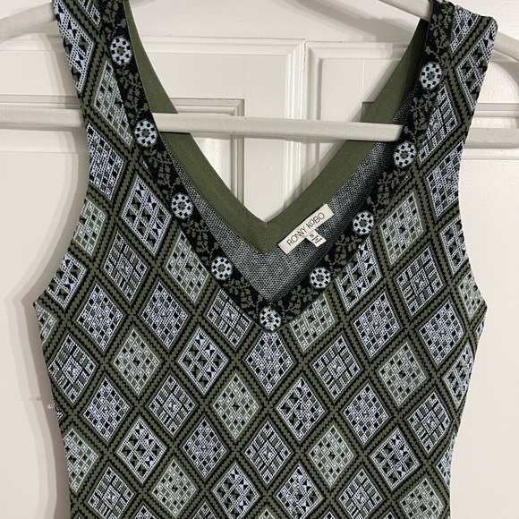 Ronny Kobo Women’s Unice Boho Jacquard Knit Bodycon Elephant Hem Dress Size S - Picture 4 of 5